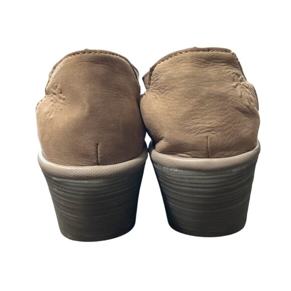 Fly London Yadi Wedge Sandal Leather Cutout Open Toe Taupe Womens 39 / US 8-8.5 - Picture 5 of 10